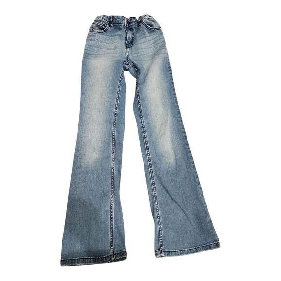 Cat & Jack Bootcut Super Stretch Girl's Jeans Size 12 Cotton Rayon Medium Wash - Picture 1 of 7